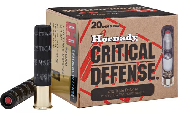 HORNADY Critical Defense 410 Gauge 2.5" Triple Defense Shotgun Ammunition | 20 Rounds