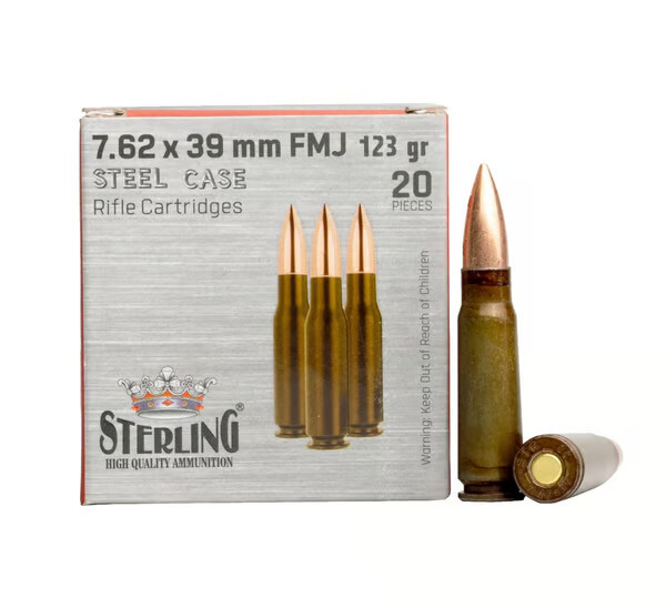 STERLING 7.62x39 123Gr Steel Case Ammunition | 1000 Round CASE