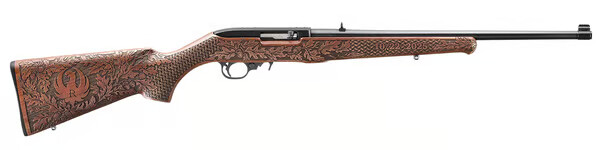 RUGER 10/22 22 LR 18.5" 10rd - Wood w/ Oak Leaf & Basket Weave Engraving