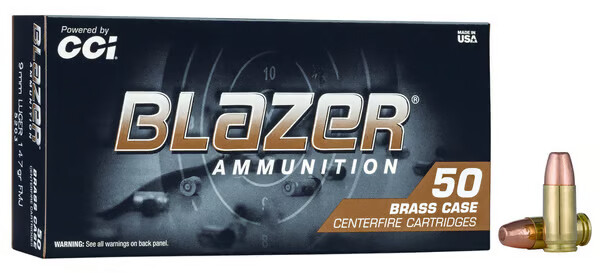 BLAZER AMMO 9mm 147Gr FMJ 950 FPS 50rd