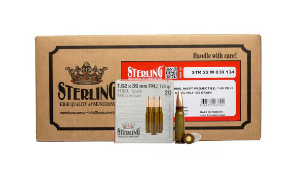 STERLING 7.62x39 123Gr Steel Case Ammunition | 1000 Round CASE