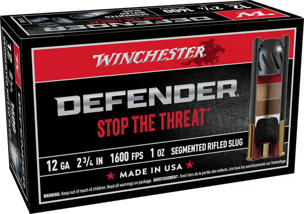 WINCHESTER Defender 12 Gauge 2-3/4" 1600 FPS 1oz Segmented Rifled Slug - 10 Rounds